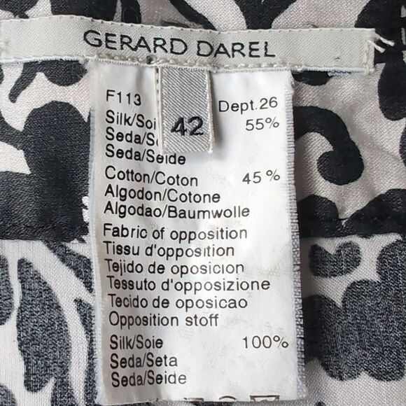 GERARD DAREL Floral Patterned Silk Short Sleeve Top Size FR42/ USA 10 - Picture 5 of 12